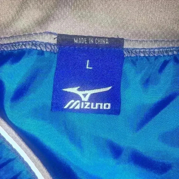 Mizuno Windbreaker Shirt Mens L Blue Gray Short Sleeve Vented Pullover - Picture 2 of 9